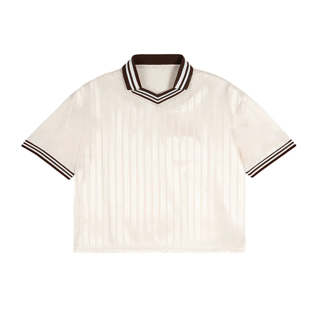 Contrast Stripes Polo Collar T-Shirt