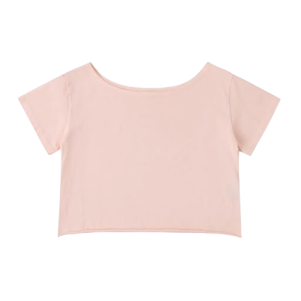 Off-Shoulder Rolled Hem Cotton T-Shirt