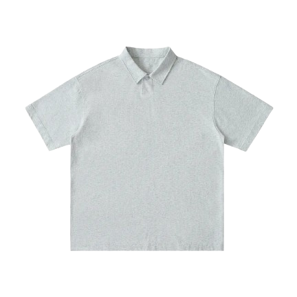Loose Cotton Short-Sleeve Polo Shirt