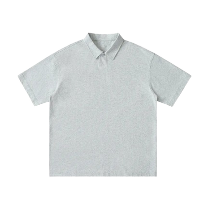 Loose Cotton Short-Sleeve Polo Shirt
