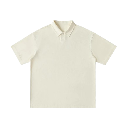 Loose Cotton Short-Sleeve Polo Shirt