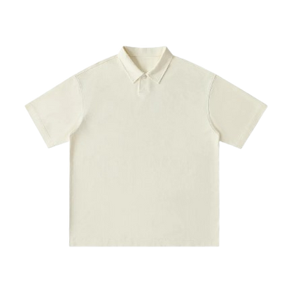 Loose Cotton Short-Sleeve Polo Shirt