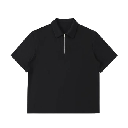 Half-Zip Cotton Polo Shirt