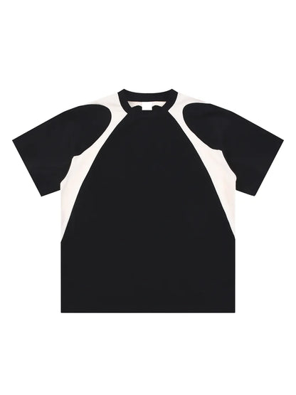 Contrast Panel Cotton T-Shirt