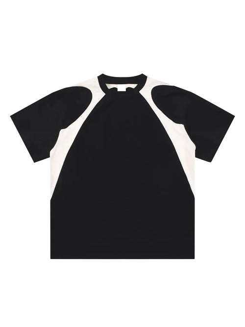 Contrast Panel Cotton T-Shirt
