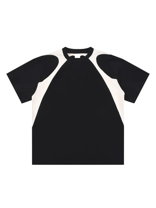 Contrast Panel Cotton T-Shirt