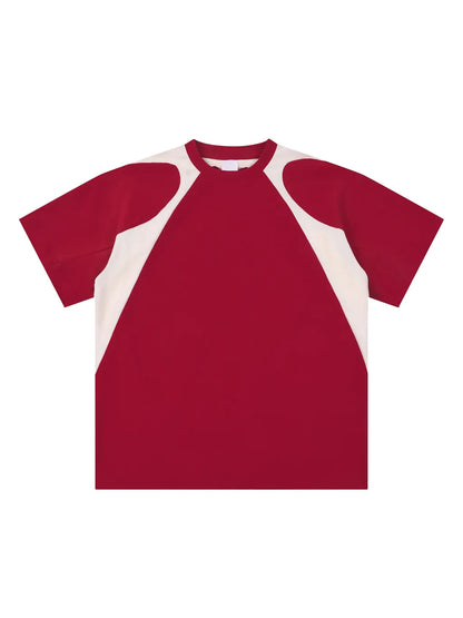 Contrast Panel Cotton T-Shirt