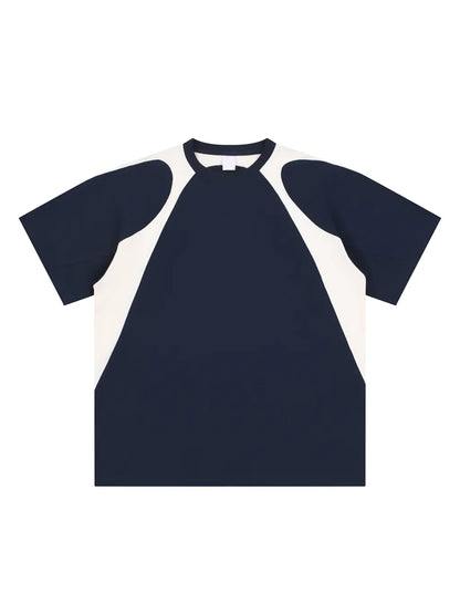Contrast Panel Cotton T-Shirt