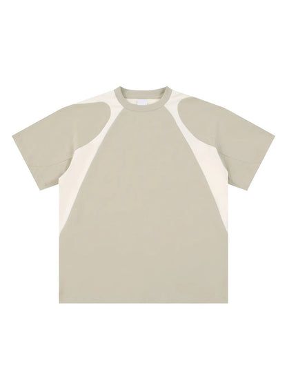Contrast Panel Cotton T-Shirt