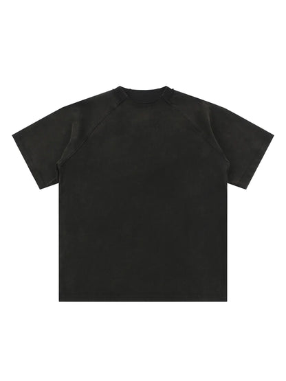 Vintage Washed Raglan Cotton T-Shirt