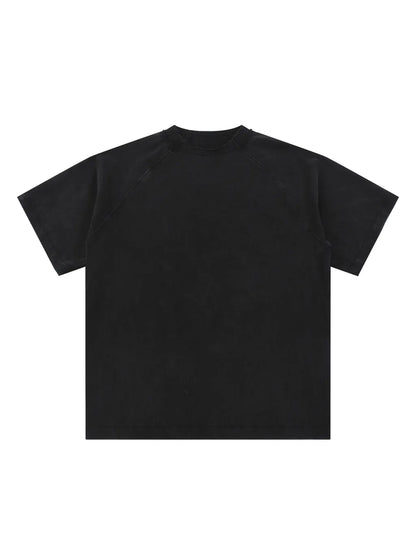 Vintage Washed Raglan Cotton T-Shirt