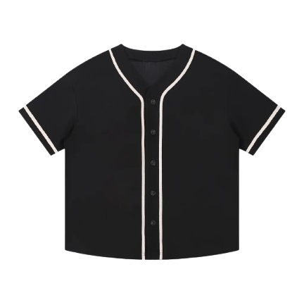 Contrast Piped Button-Up Jersey