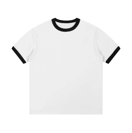 Contrast Edge Ribbed Crewneck T-Shirt
