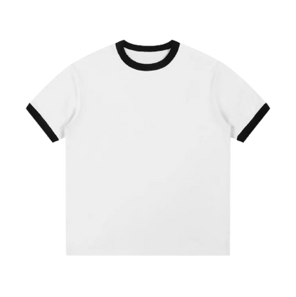 Contrast Edge Ribbed Crewneck T-Shirt