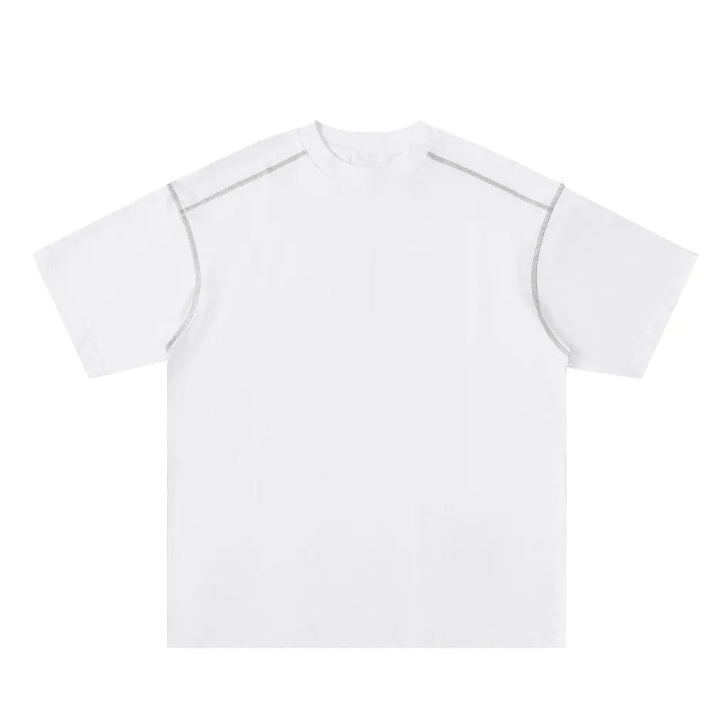 Oversized Contrast-Stitched Cotton Tee