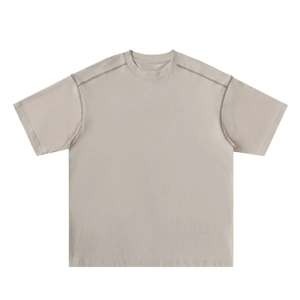 Oversized Contrast-Stitched Cotton Tee