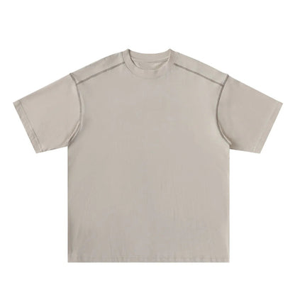 Oversized Contrast-Stitched Cotton Tee