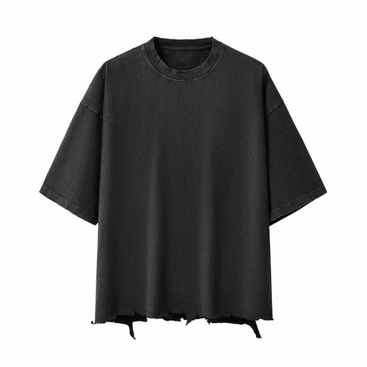 Snow Wash Raw-Hem Boxy T-shirt