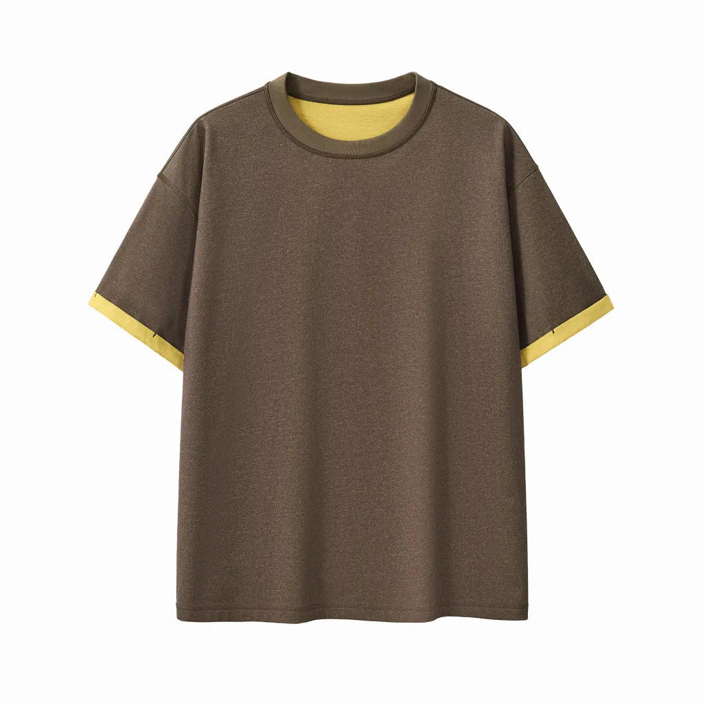 Contrast Cuff Cuffed T-Shirt