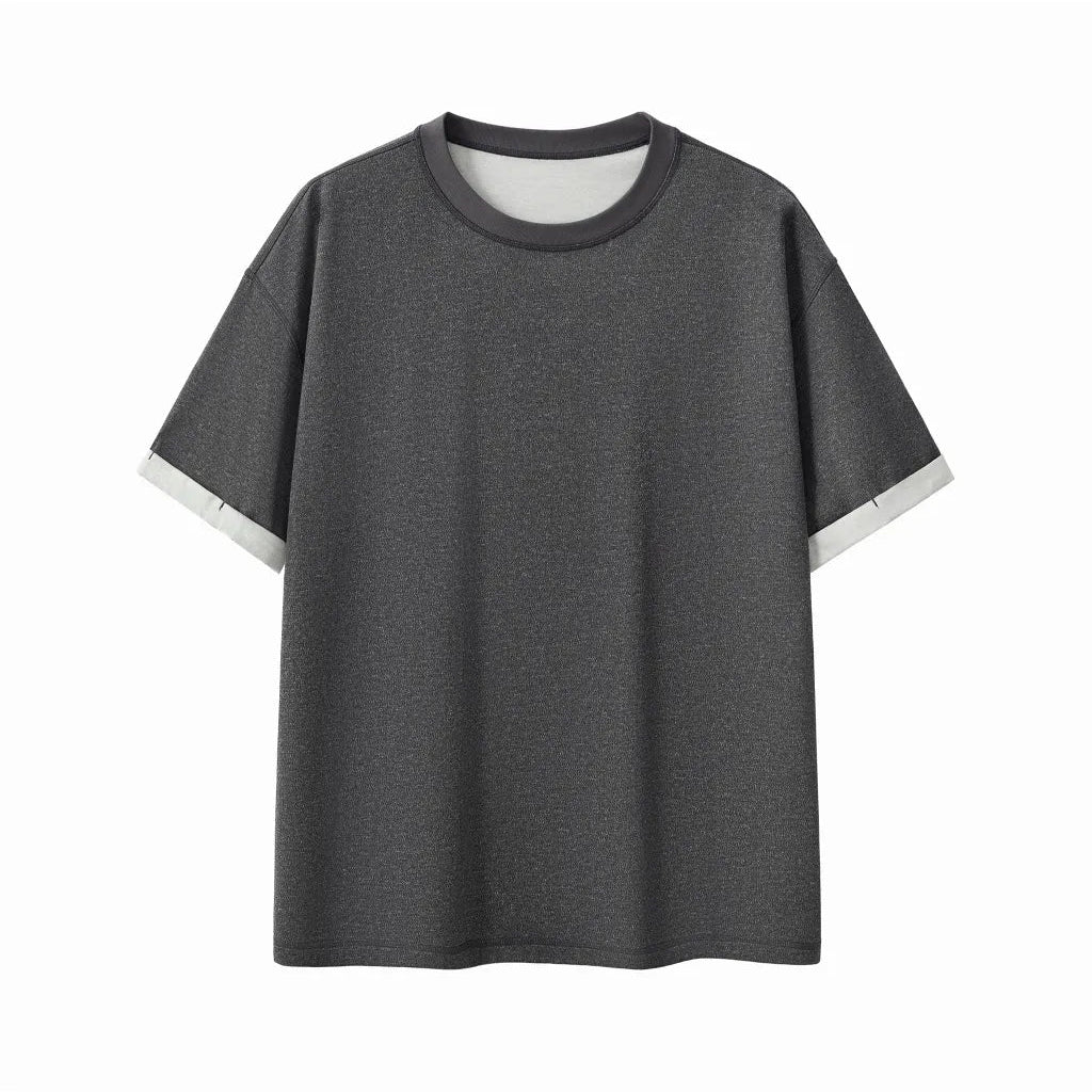 Contrast Cuff Cuffed T-Shirt