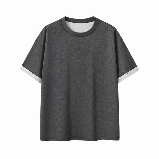 Contrast Cuff Cuffed T-Shirt