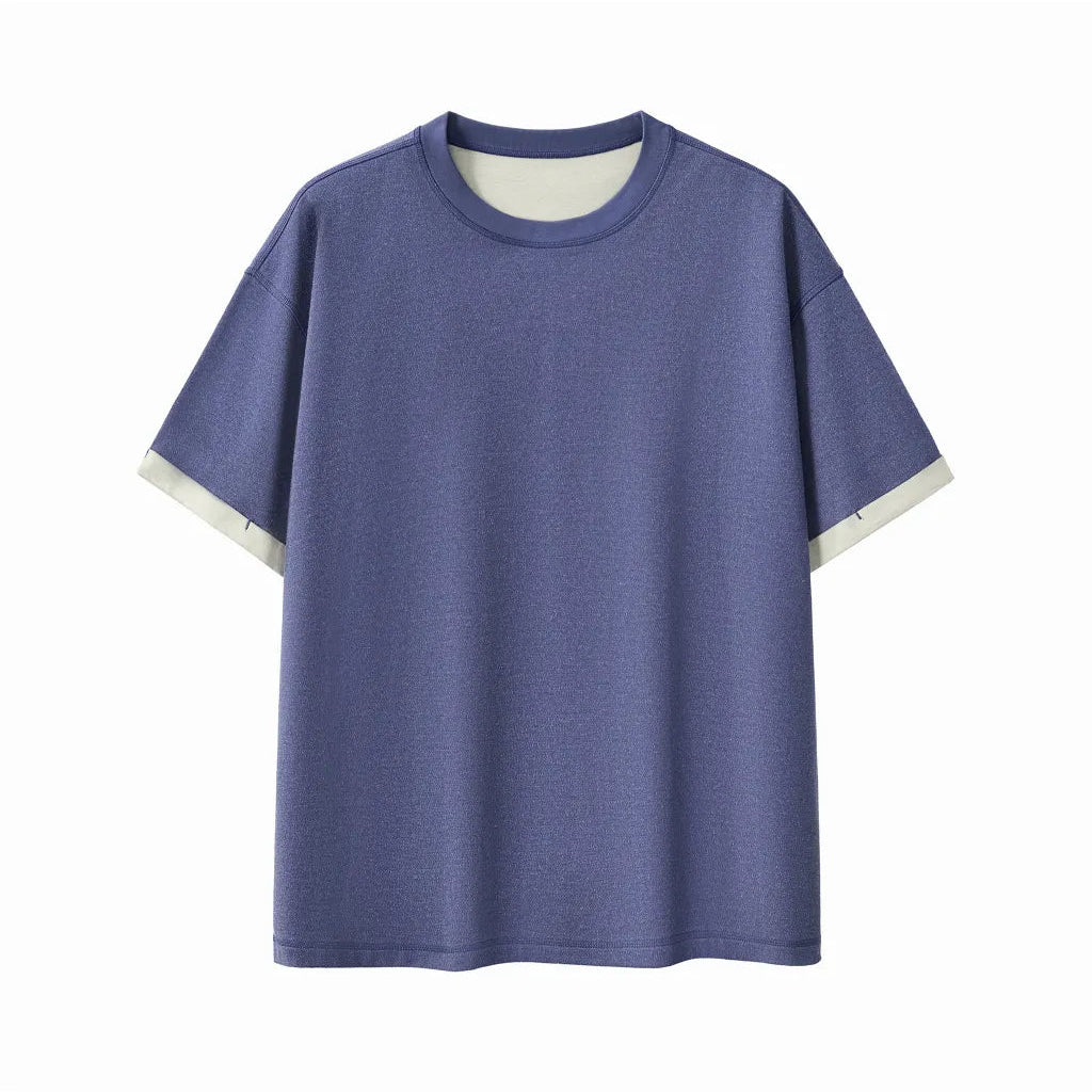 Contrast Cuff Cuffed T-Shirt