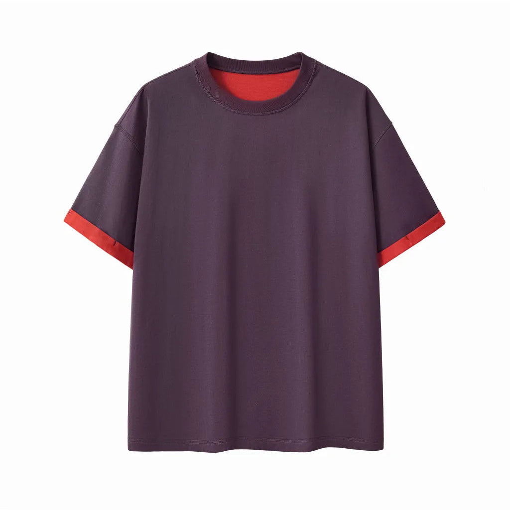 Contrast Cuff Cuffed T-Shirt