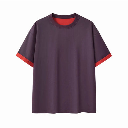 Contrast Cuff Cuffed T-Shirt