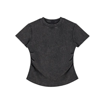 Vintage Washed Bodycon Cotton T-Shirt