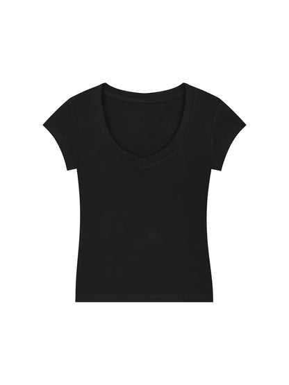 Essential V-Neck Bodycon T-Shirt