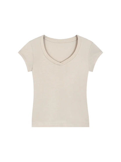 Essential V-Neck Bodycon T-Shirt