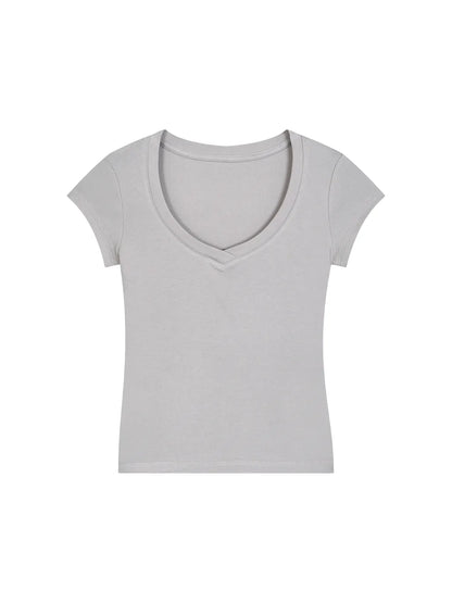 Essential V-Neck Bodycon T-Shirt