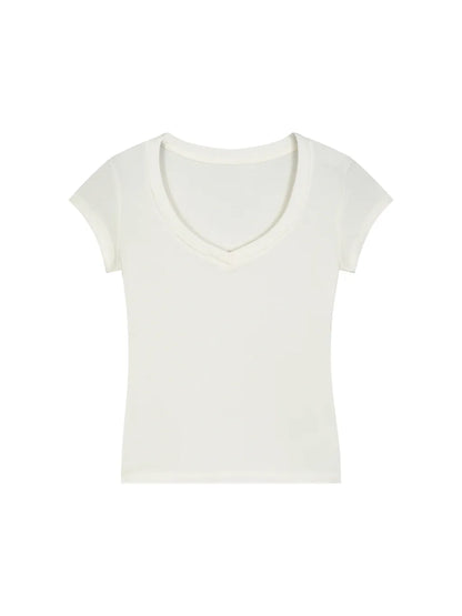 Essential V-Neck Bodycon T-Shirt