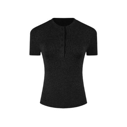 Modal Bodycon Henley Shirt