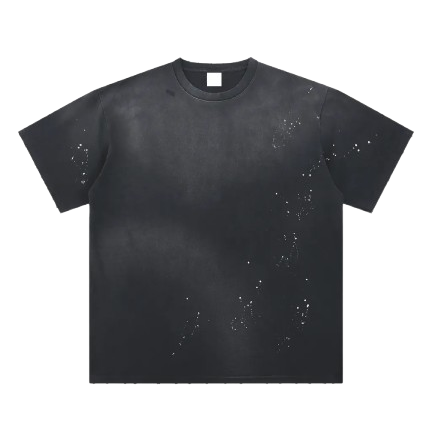 Hand-Frayed Sunfade Paint Splatter T-Shirt