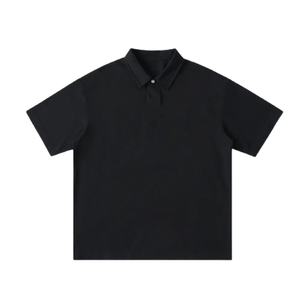 Loose Cotton Short-Sleeve Polo Shirt