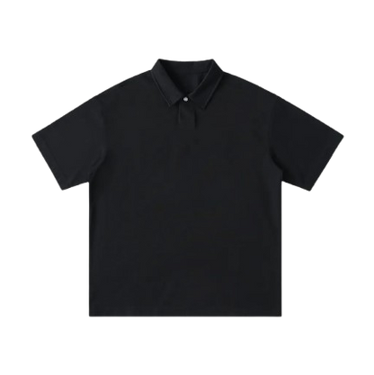 Loose Cotton Short-Sleeve Polo Shirt