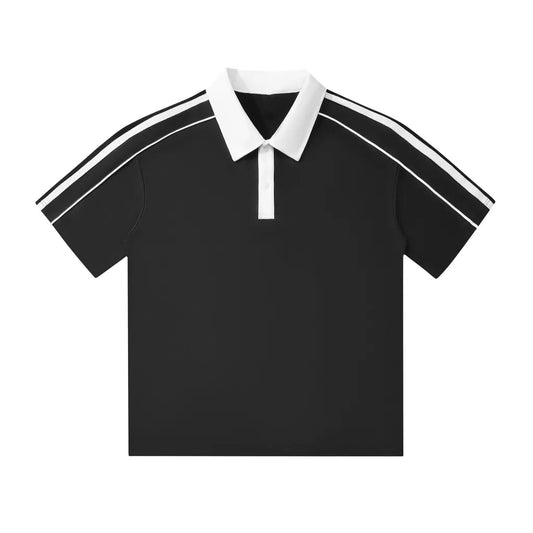 Contrast Collar Short-Sleeve Polo Shirt